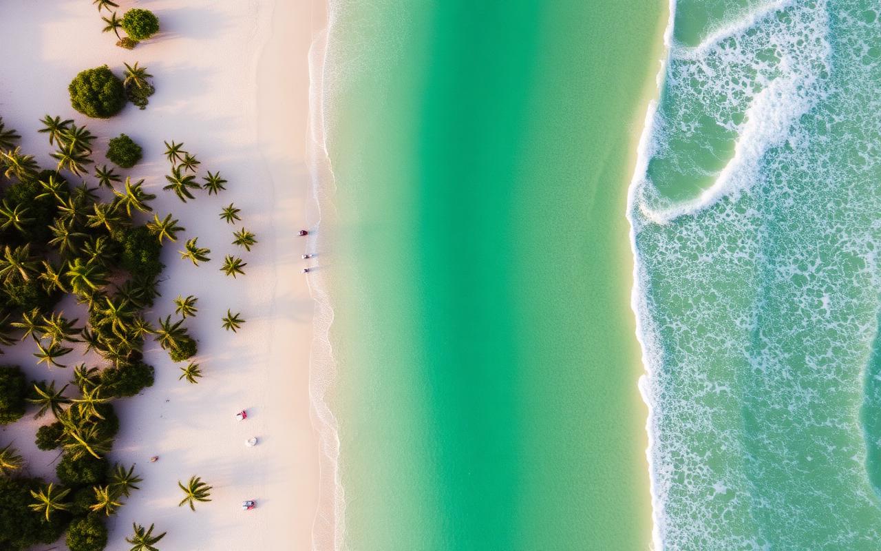 Vista aérea da Praia da Coroa em Vera Cruz